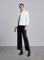 Ivory Woven Padded Puffer Jacket image 0