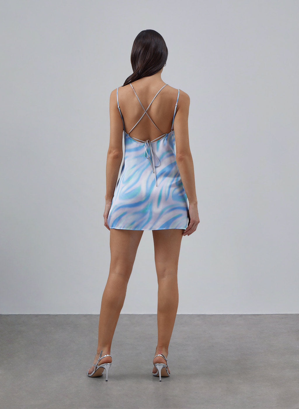 Double Straps Silk Mini Slip Dress