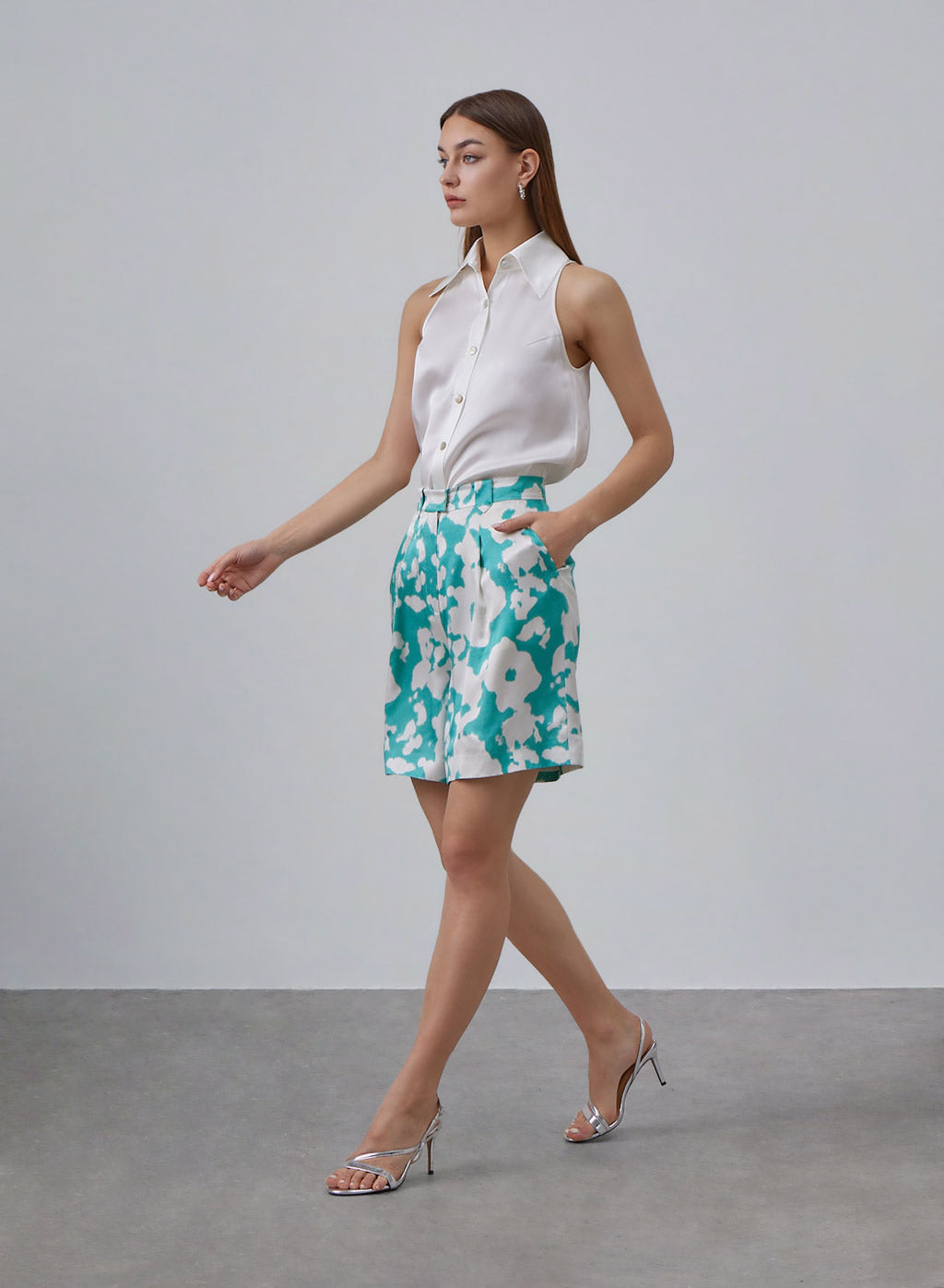 Ready to Bloom Floral Silk Bermuda Shorts