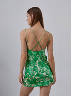 Garden Romance Floral Silk Mini Dress
