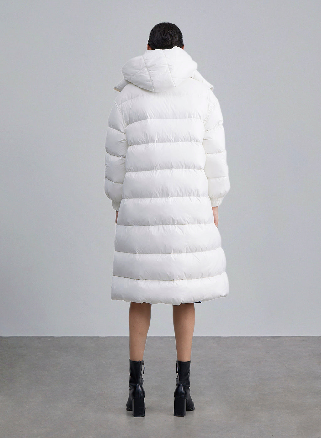 Pluffy Zip Front Hooded Down Coat image 1