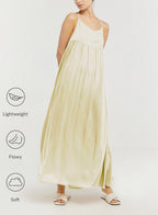 Backless Halter Dress - Beige, L image