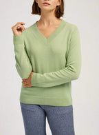 Pure Cashmere V-Neck Sweater - Sage, M image