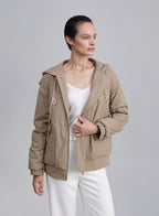 Drawstring Hooded Cotton Coat image 1