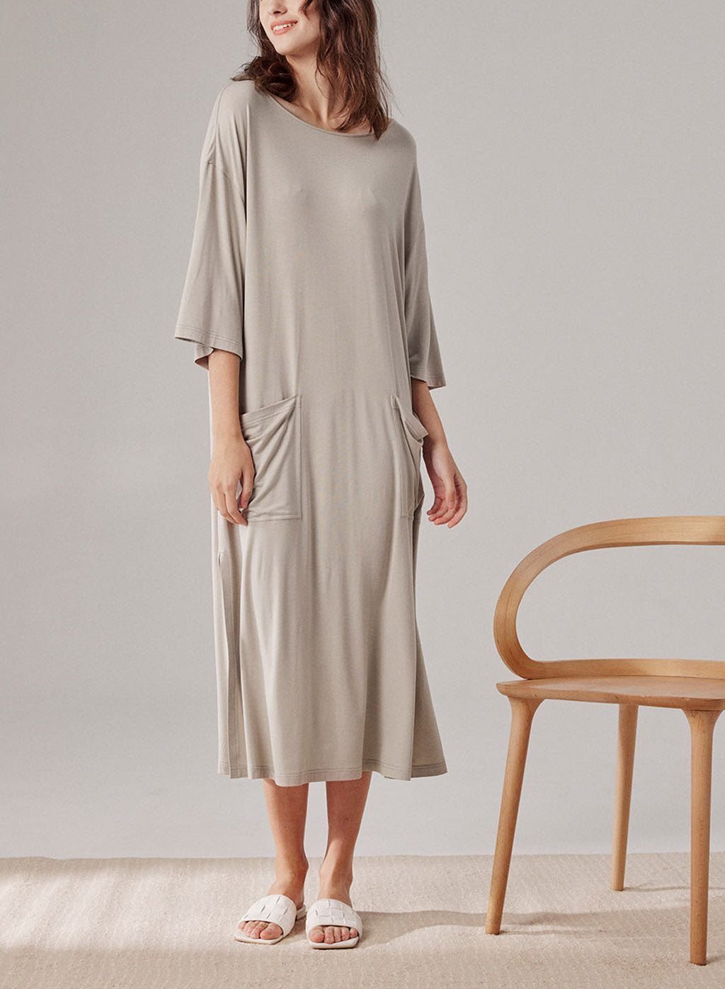 Side Pocket Midi Dress - Celadon, M image