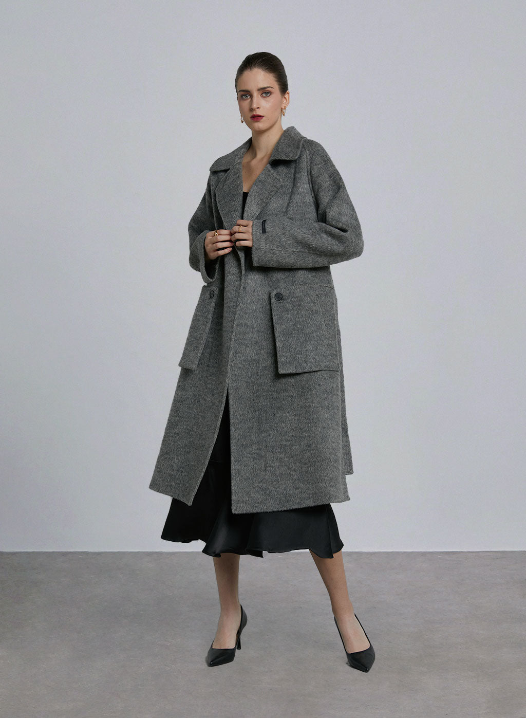 Belted Designed Pocket Wool Coat