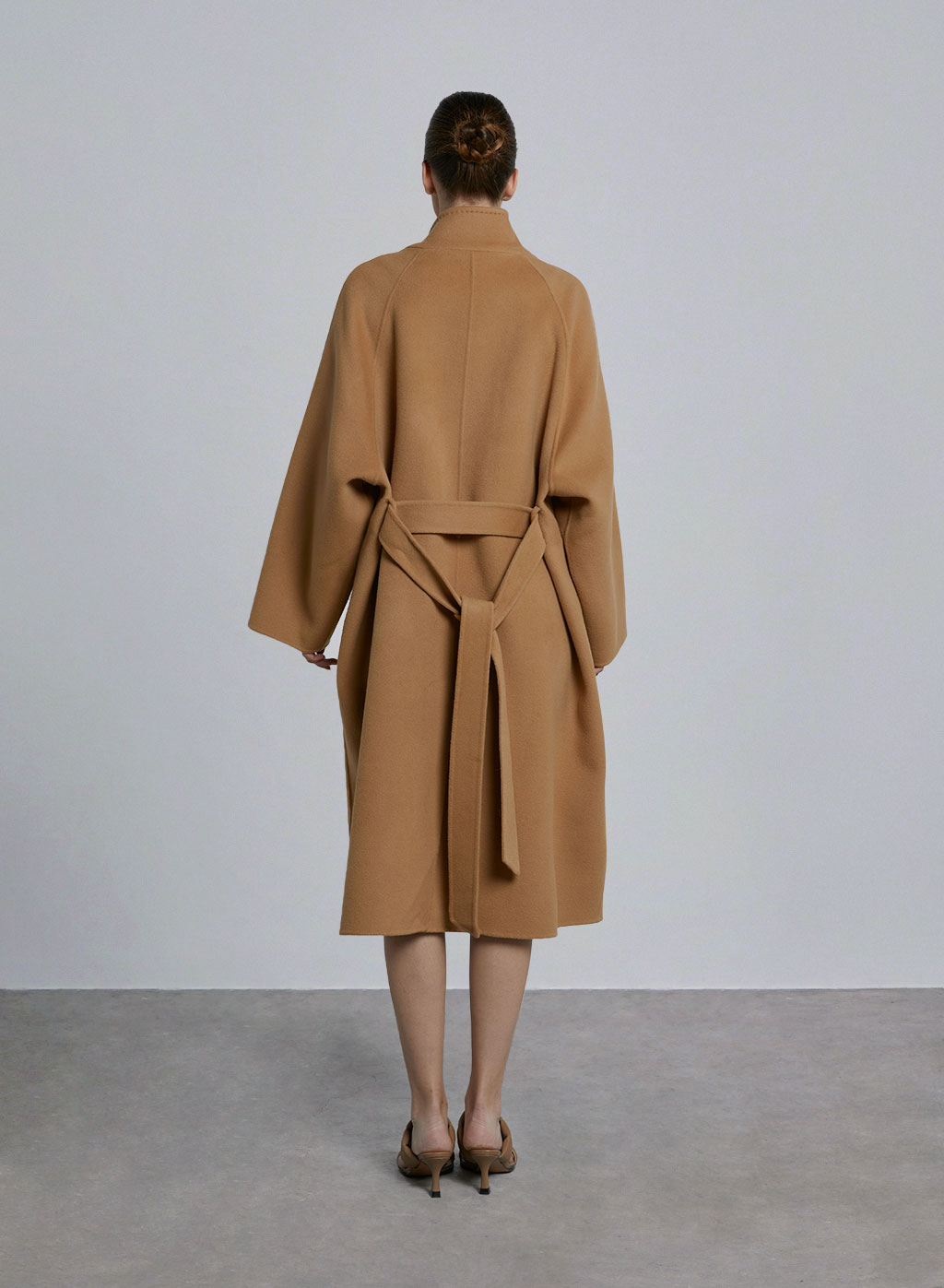 Merino Wool Mock Neck Long Coat image 1