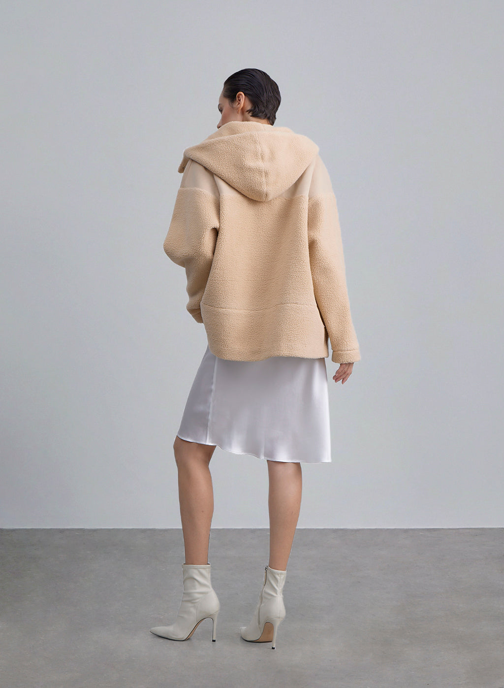 Press Button Hooded Patchwork Jacket image 1