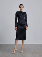 Button-Up Silk Fitted Dress image 0