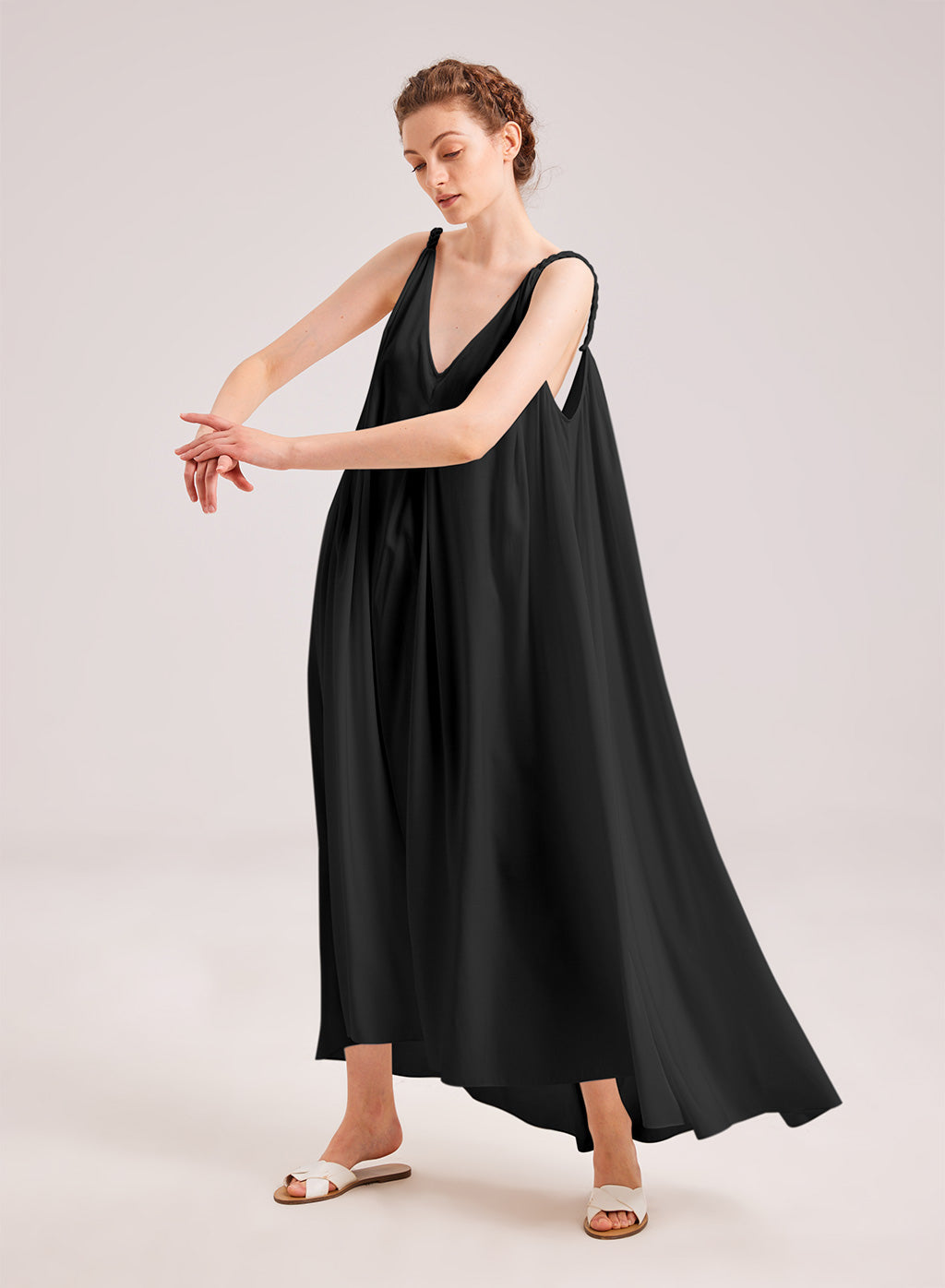 Greek Open Back Silky Maxi Dress (Copy)