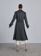 Longline Button Detail Wool Coat image 1
