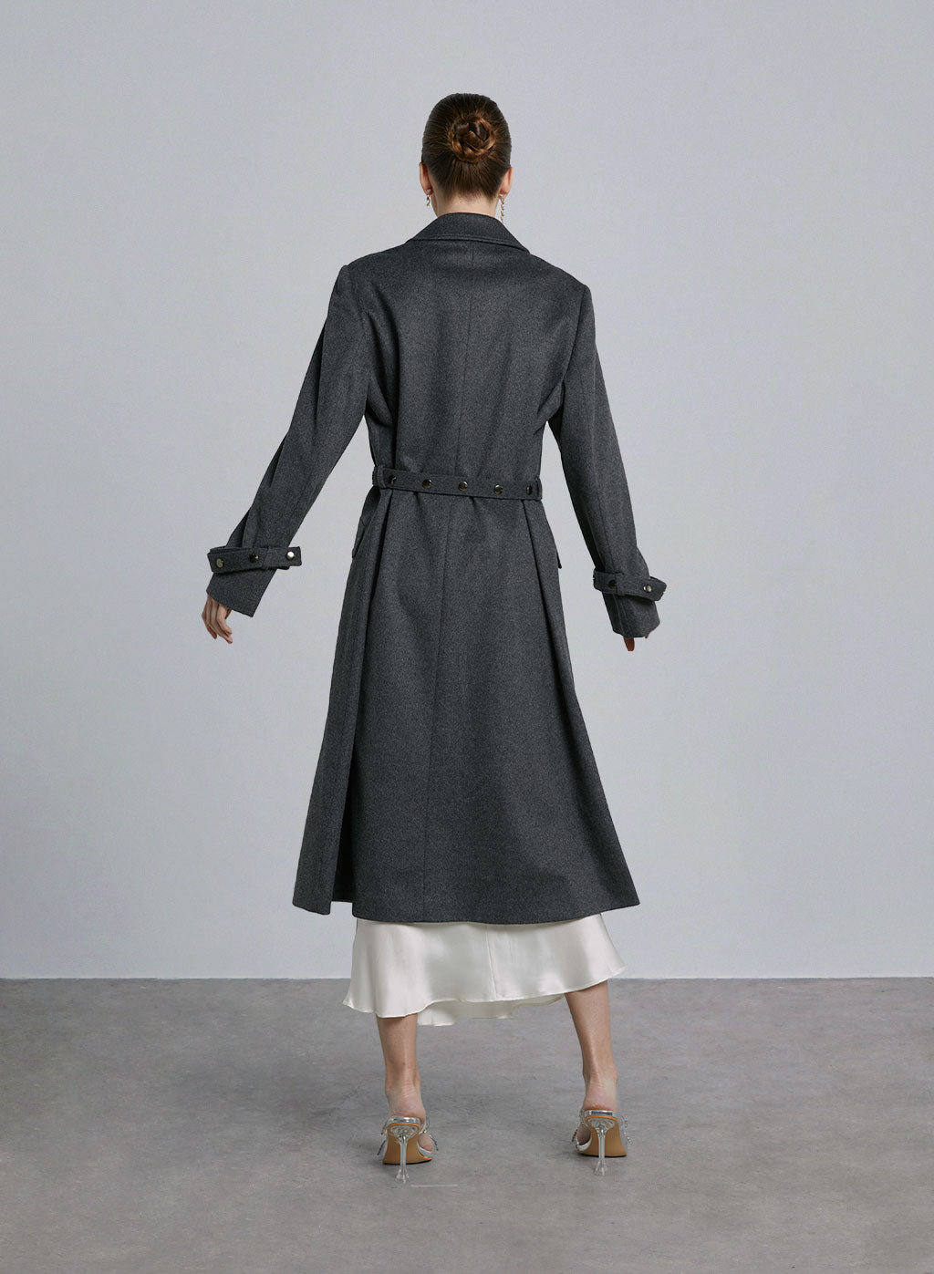 Longline Button Detail Wool Coat image 1