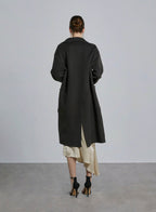 Flat Collar Patch Pocket Wool Coat image 1