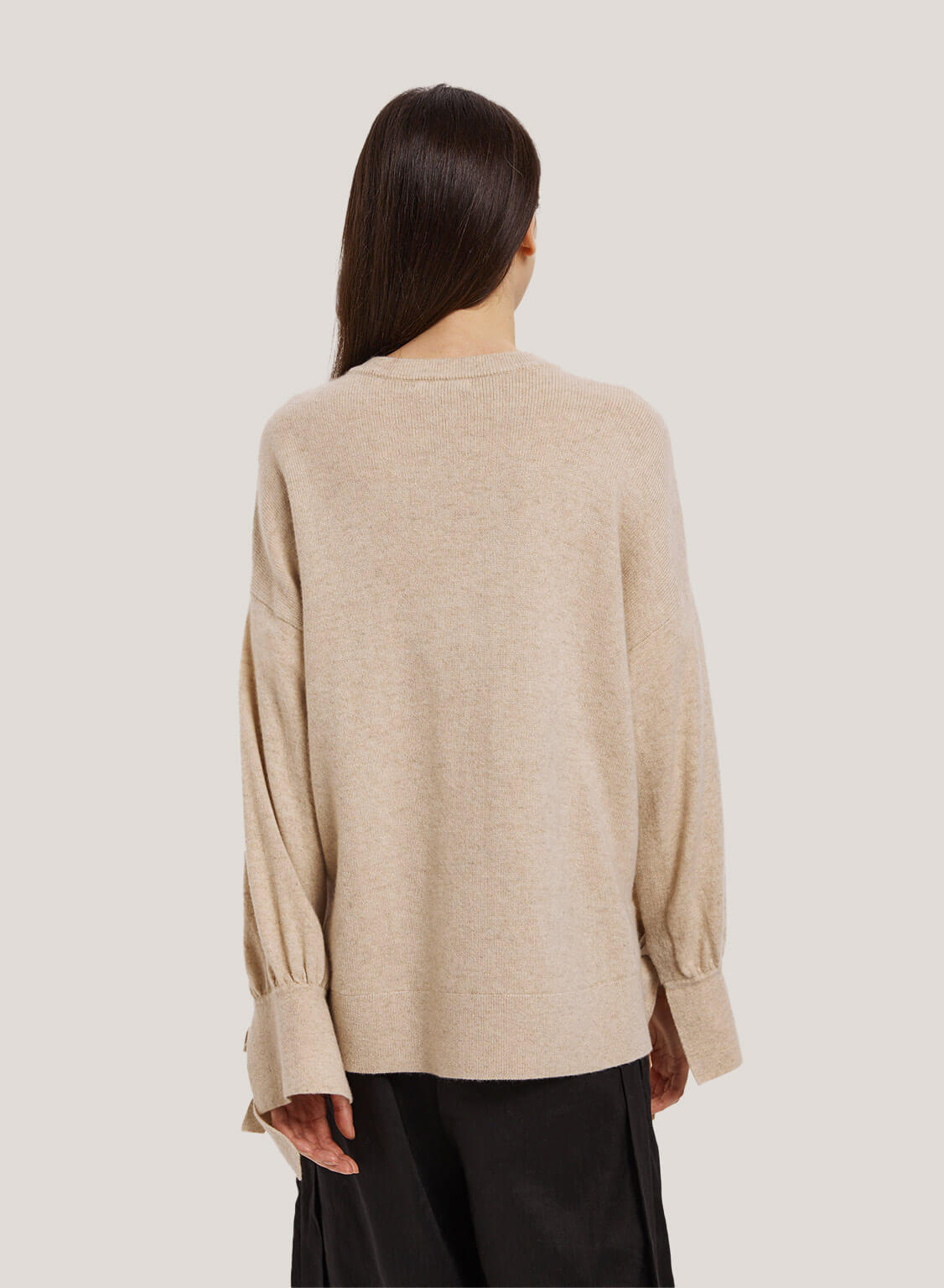 Tied Sleeves Pure Cashmere Sweater image 1