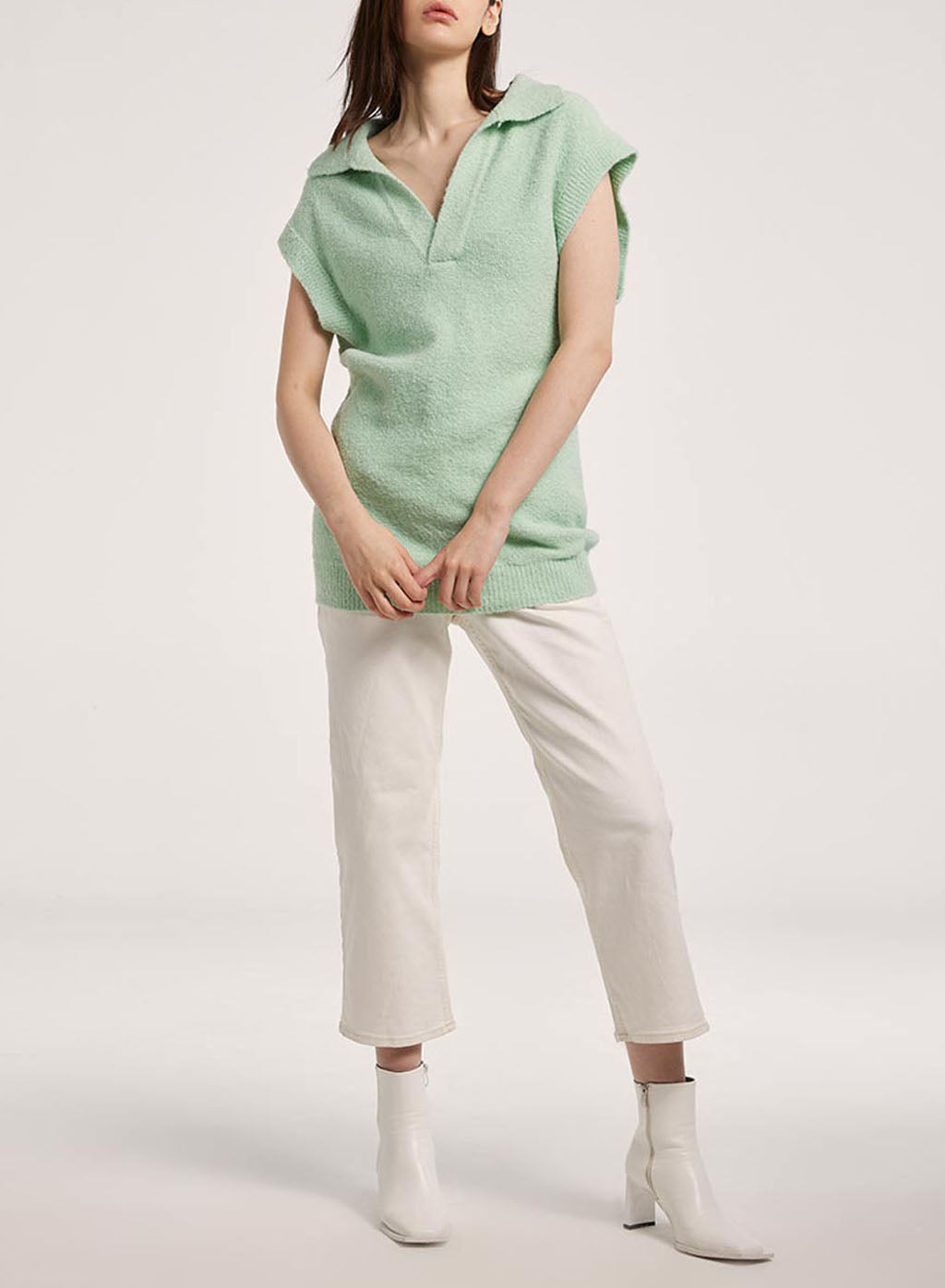 Sweater With Cap Sleeves - Mint, L image