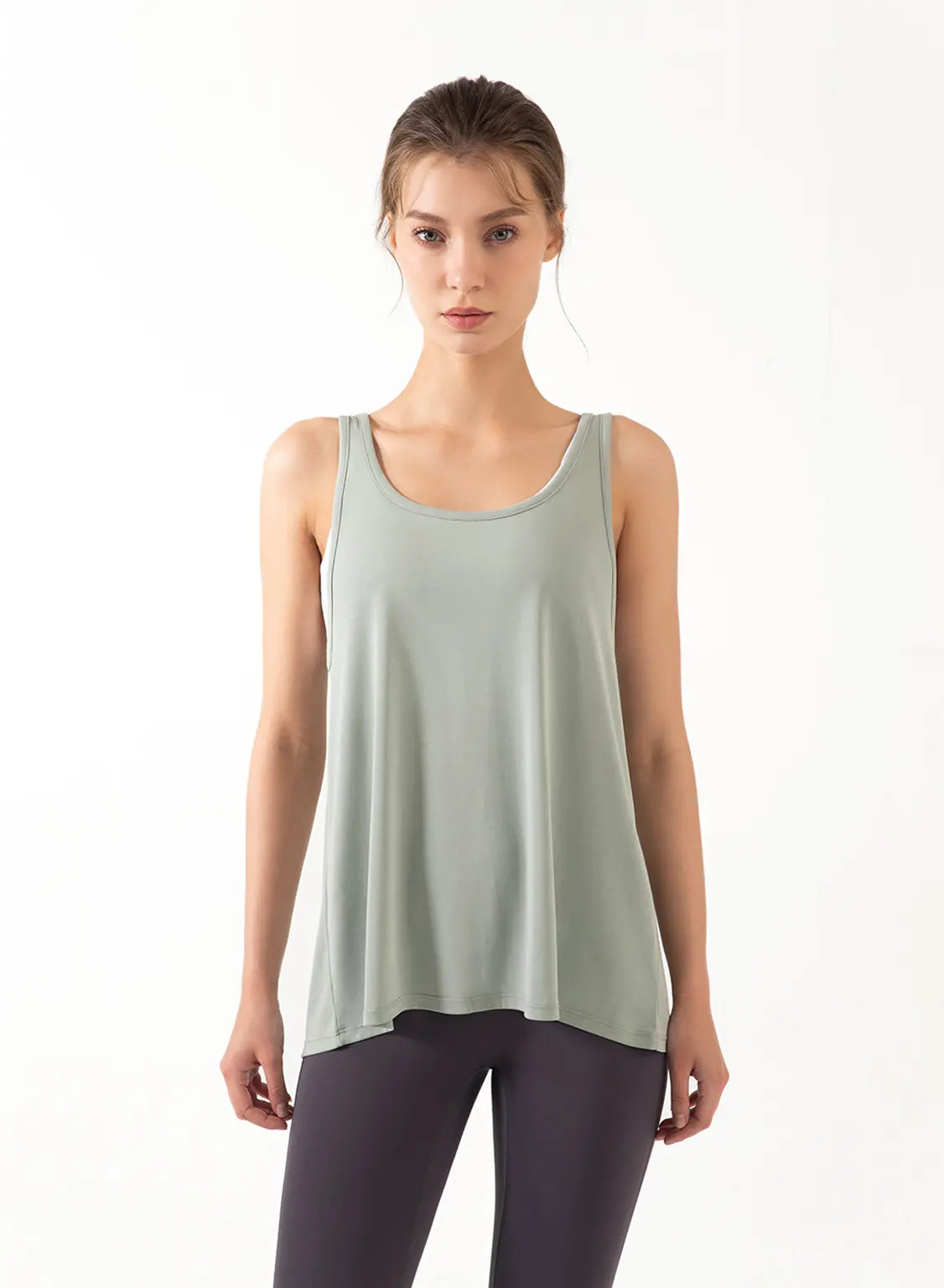 Twisted Back Tank Top - Celadon, XL image