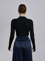 Knitted Cutout Detail Wool Bodysuit image 1