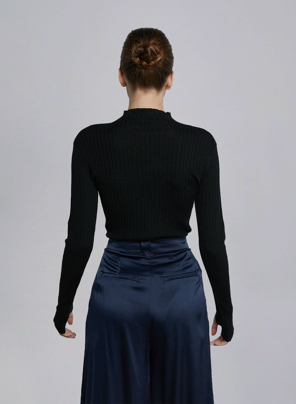 Knitted Cutout Detail Wool Bodysuit image 1
