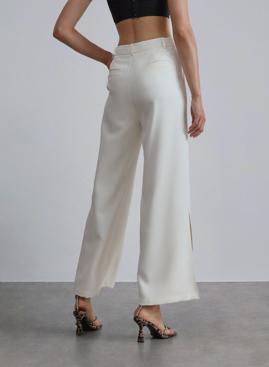 High Side Slit Blend Suit Pants image 1