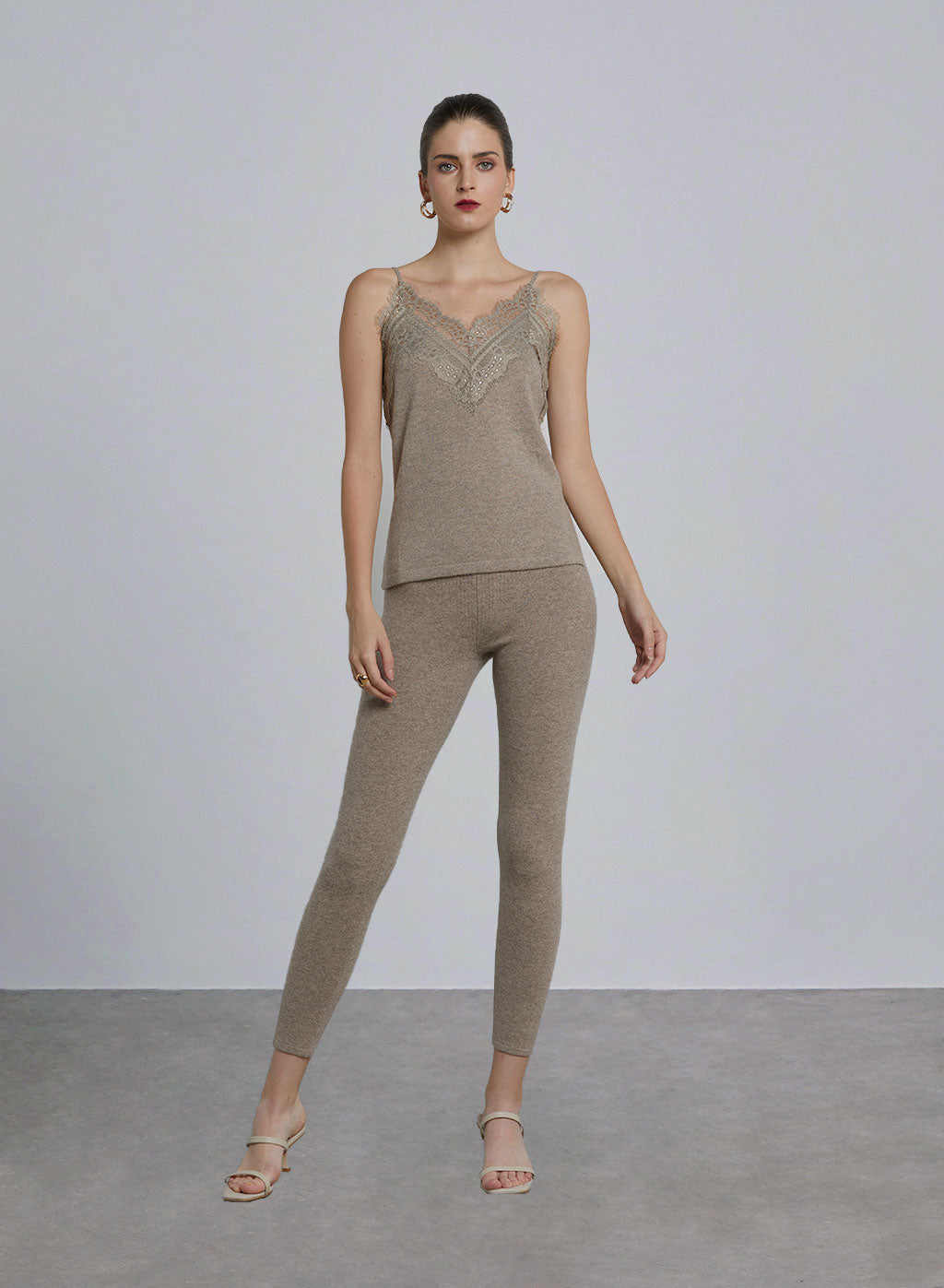 Fitted Wool-Cashmere Pants - Bone, S image