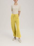 Wide-Leg Wool-Cashmere Trouser With Pocket - Yellow, M image