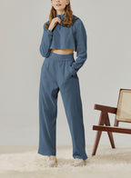 Half Zip Top Leisure Set - Dusty Blue, S image