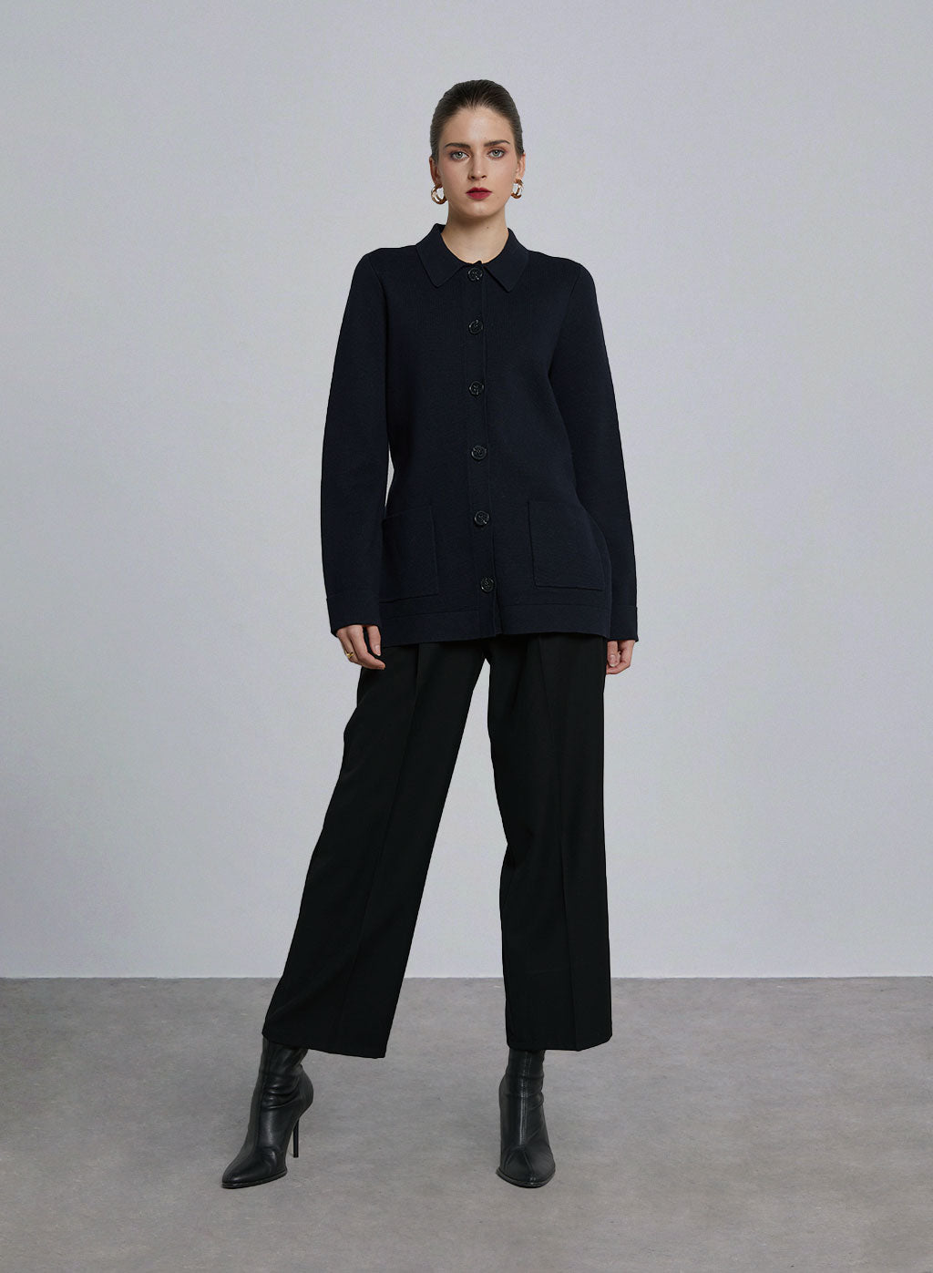 Belted Button-Down Short Coat image 0