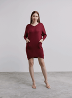 Loose V-Neck Pure Wool Dress image 0