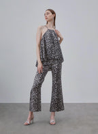 Printed Silk Bell-bottomed Pants image 0