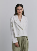 Double-Breasted Jacket - White, XL image