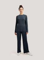 Leisure Rib-Knit Wool-Cashmere Set - Navy, L image
