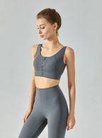 Energy Front-Zip Sports Bra - Glacier Grey, L image
