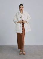Wavy Pocket Patched Padded Coat image 0