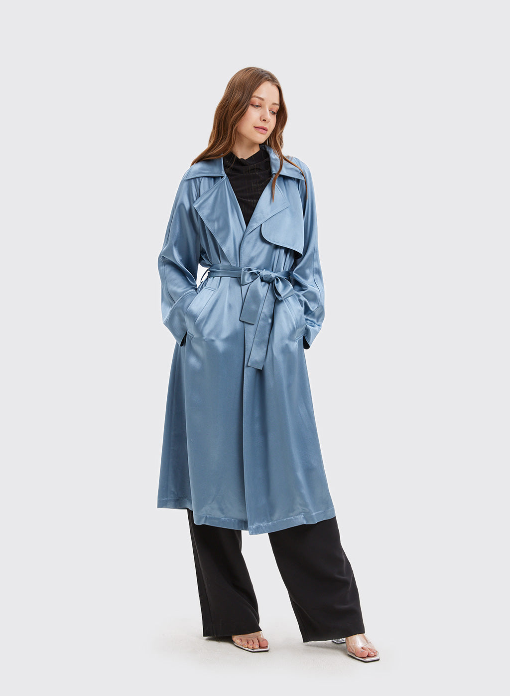 Double-breasted Long Trench Coat