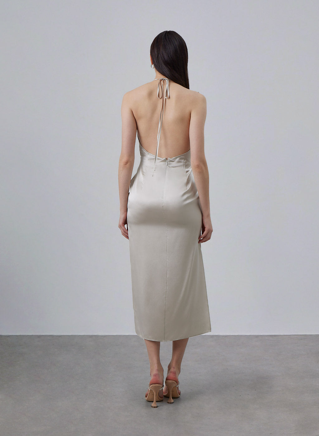 Classy V-neck Silk Dress