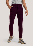 Tapered-Leg Drawstring Pure Wool Jogger - Burgundy, XL image