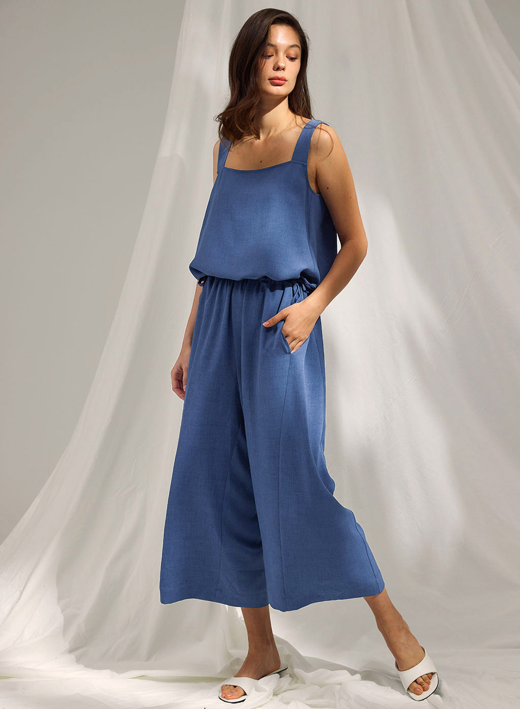 NAP Blue Drawstring Jumpsuit