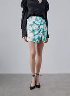 Ready to Bloom Floral Silk Mini Skirt