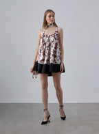 Floral Twilly Scarf Silk Mini Dress