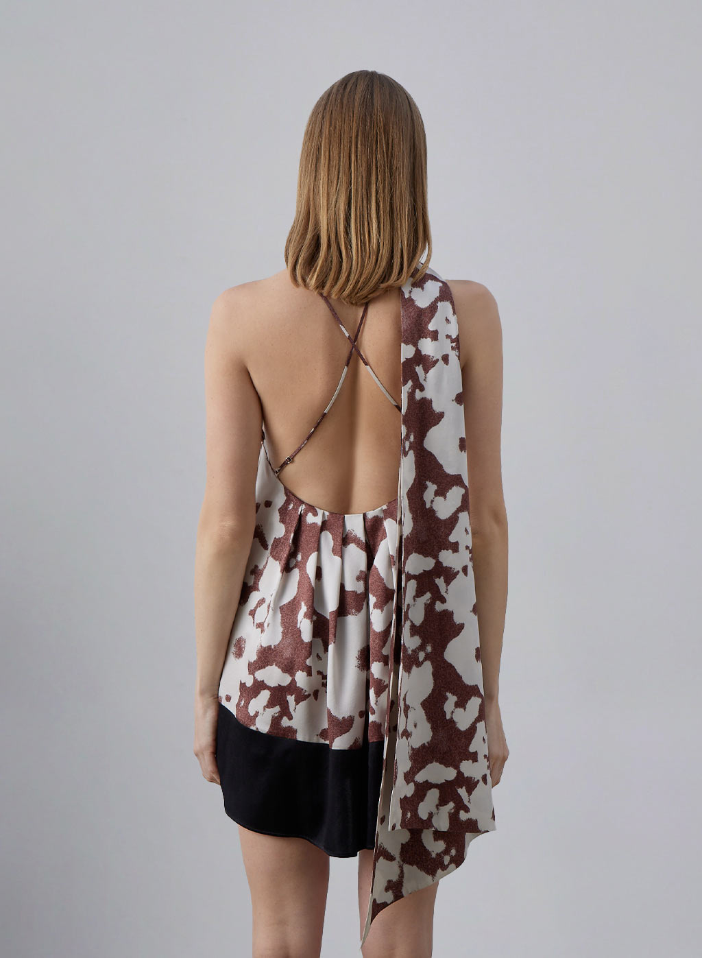 Floral Twilly Scarf Silk Mini Dress