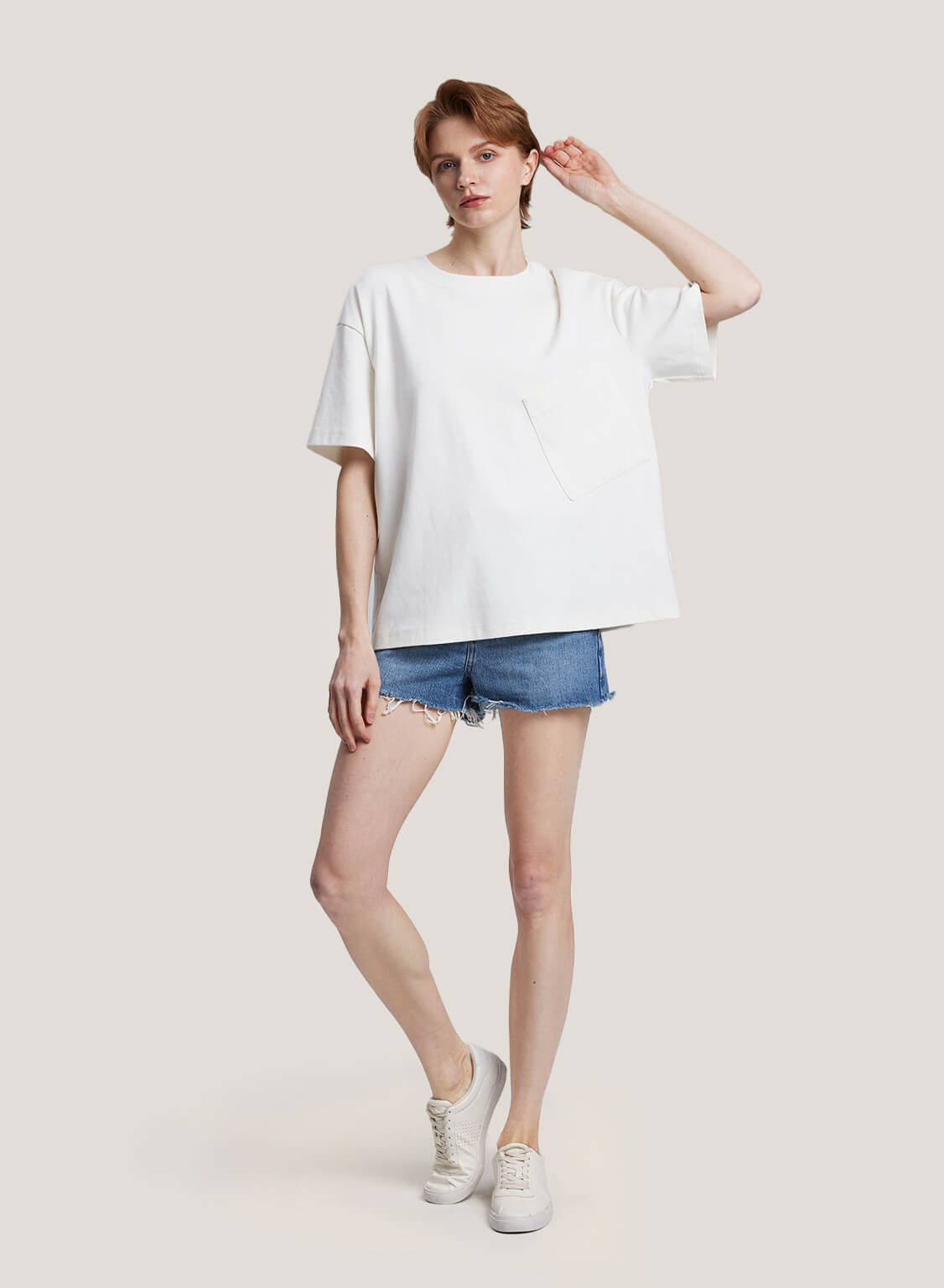 100% Cotton Crewneck Pocket Tee