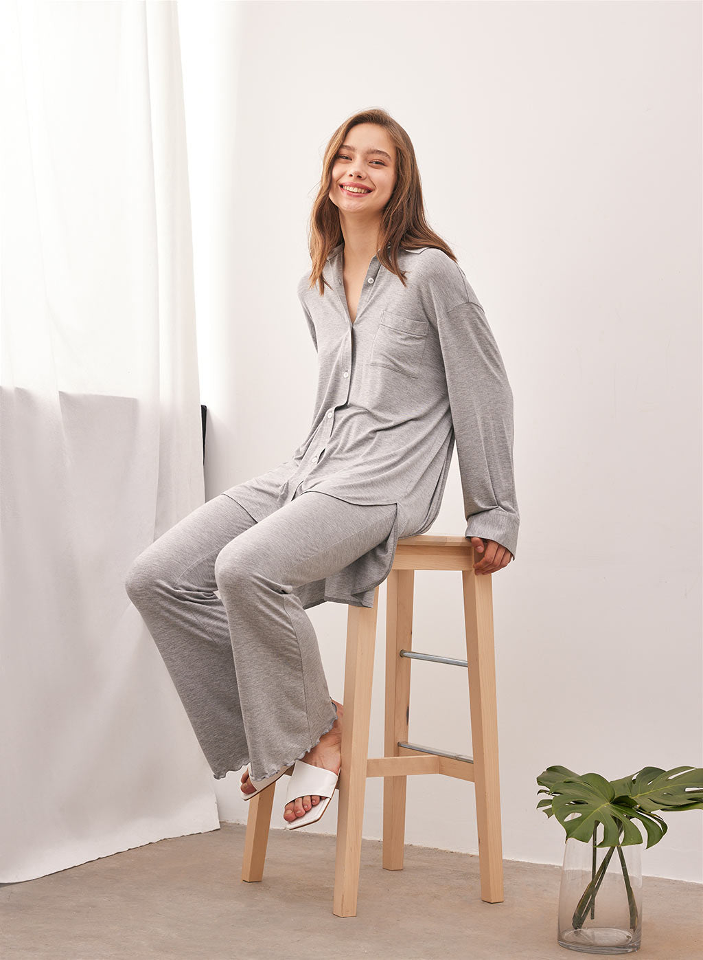 Long-Sleeve Pajama Shirt