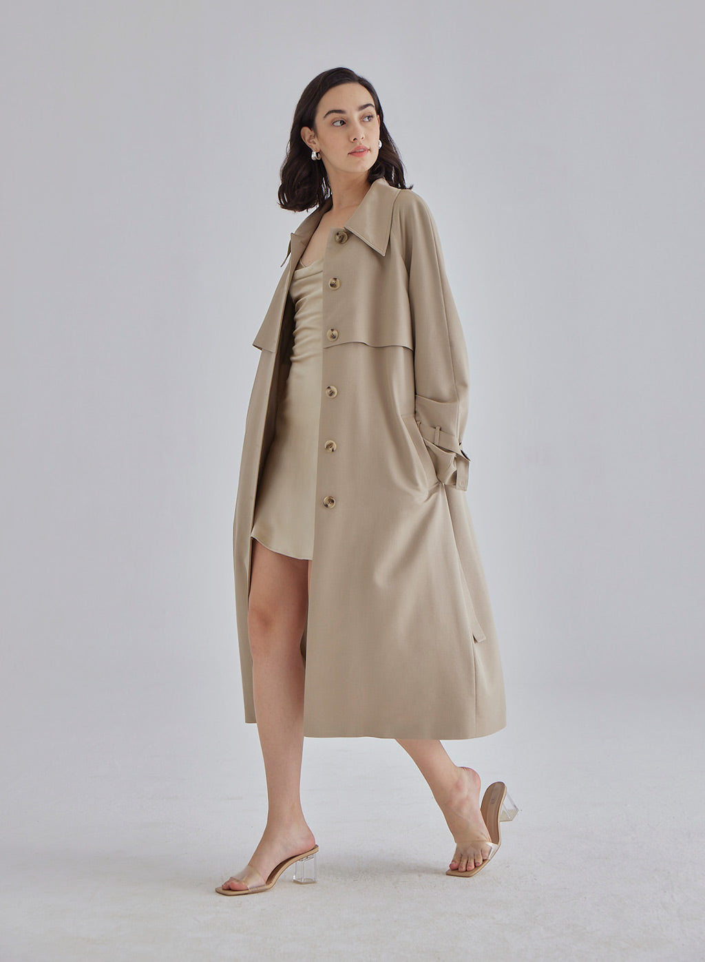 Rich Hazel Silk Blend Coat