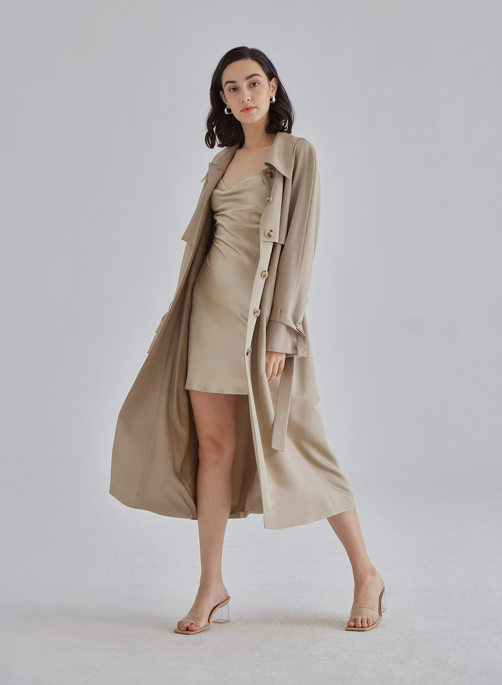 Rich Hazel Silk Blend Coat