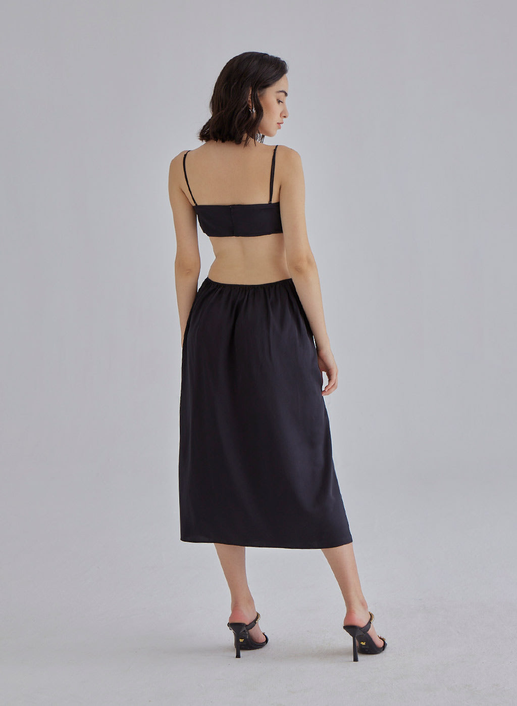 Clean Cut Midi Silk Dress