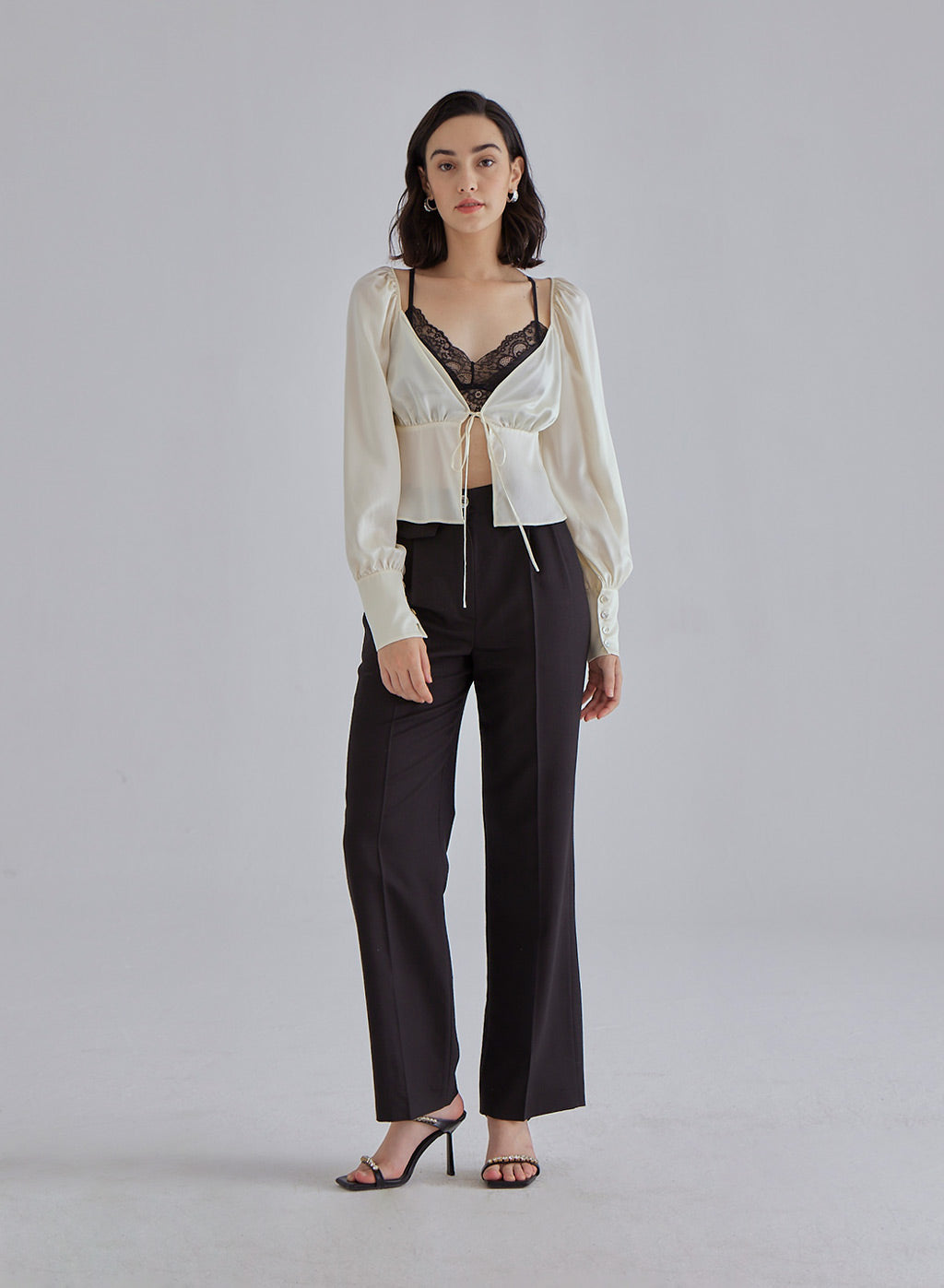 Gentle Pearl Long Sleeved Silk Top