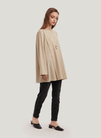 Crew-Neck Wool-Blend Blouse