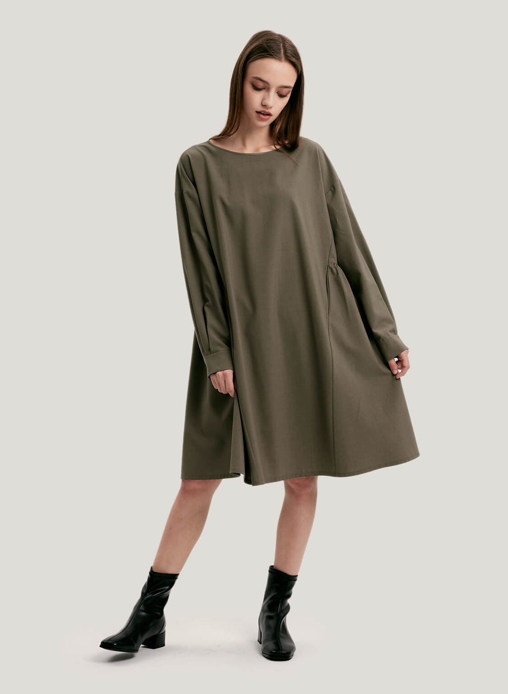 Roundneck Wool-Blend Dress