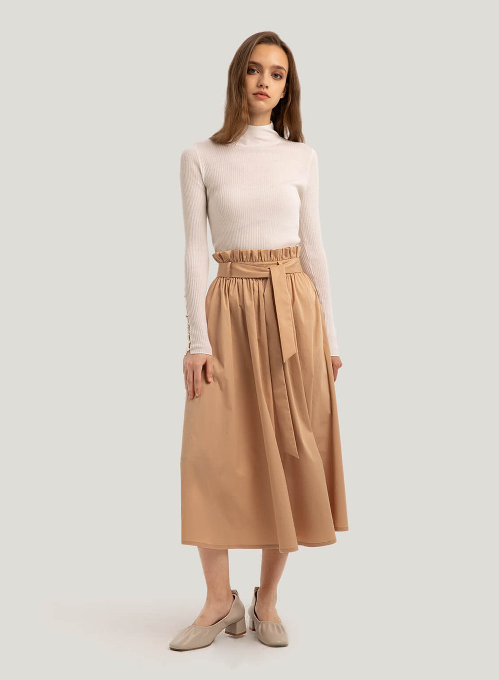 Cotton-Blend Maxi Skirt