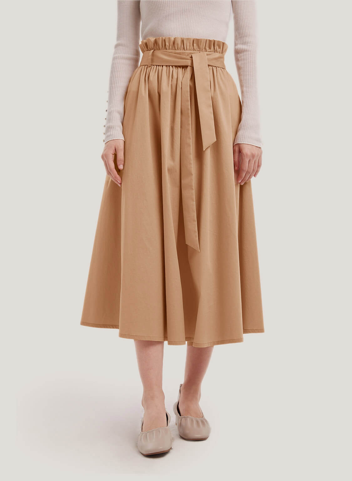 Cotton-Blend Maxi Skirt